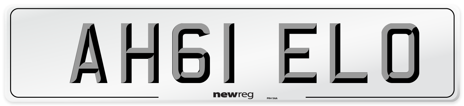 AH61 ELO Number Plate from New Reg